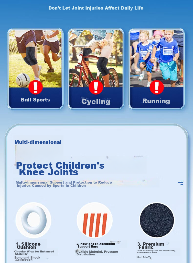 Bamaier [German Professional Children's Sports Knee Pads] Basketball Running Hiking Protective Joint Knee Meniscus Protectio 4