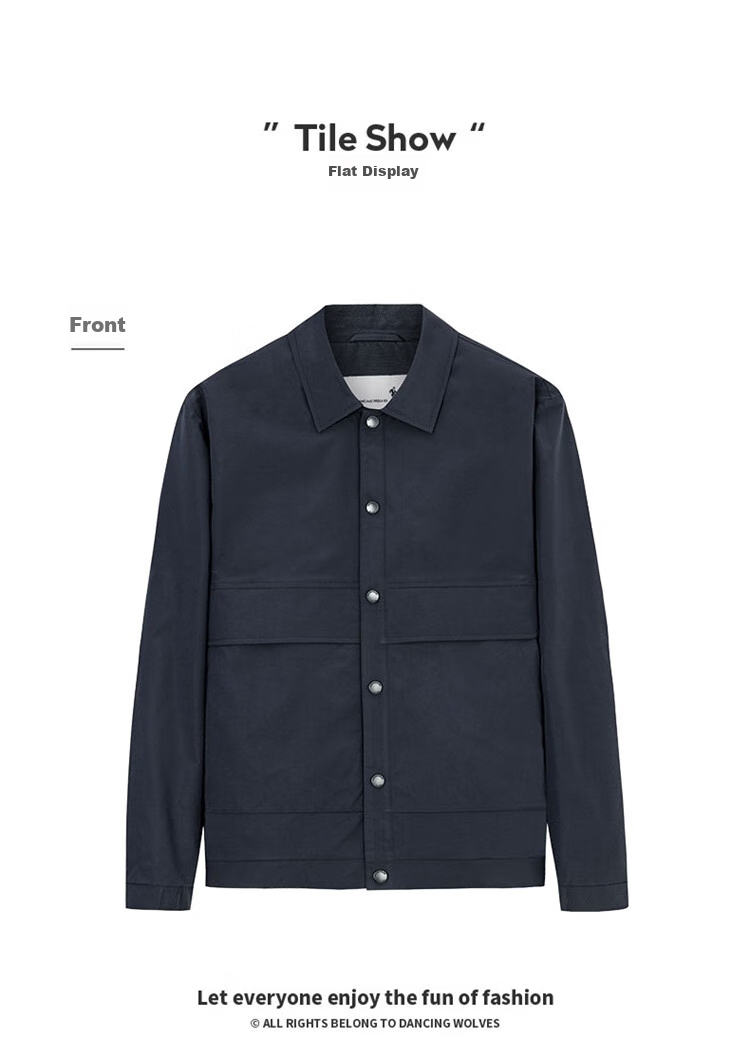 DANCING WOLVES [Windproof And Easy-Care] Comfortable Commuter Executive Jacket for Men, Autumn And Winter Casual Workwear Lapel Versatile Coat 16
