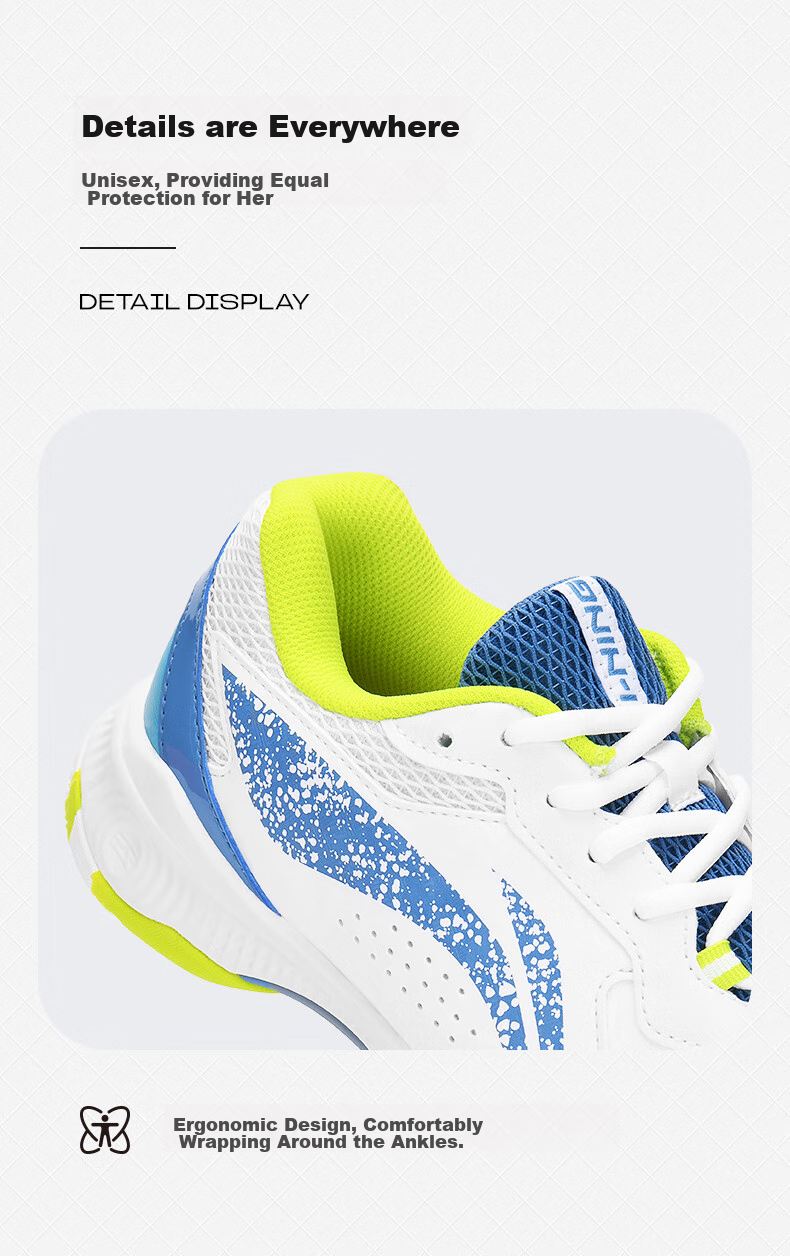 Li-Ning Badminton Shoes for Men And Women, Professional Sports Footwear, Non-Slip, Shock-Absorbing, Breathable, Comfortable, Quick Start, Size 38 9