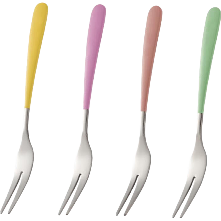 JD Original Forks, Fruit Forks, Steak Forks, Western Cutlery, Stainless Steel Food Serving Utensils [Baked Paint Process], Set of 4