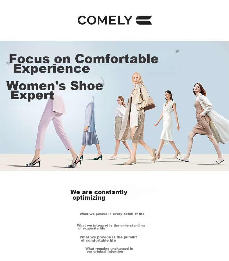 COMELY Women's Spring And Summer New Lambskin French-Style Chunky Heel Pumps, Versatile And Comfortable for Commuting, Apricot Color, Size 34 1