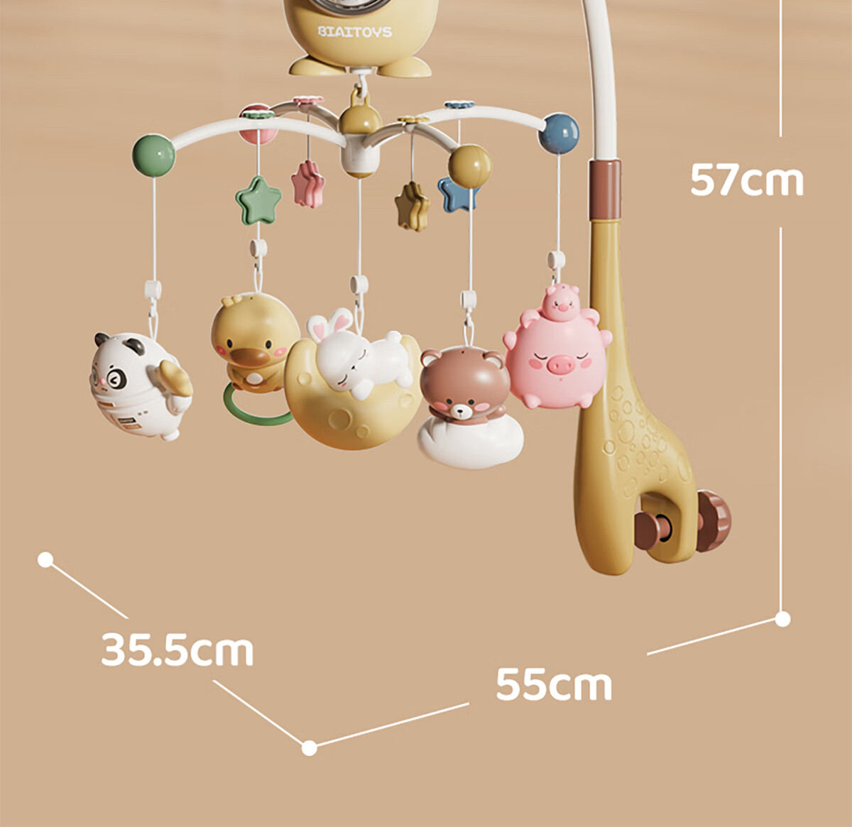 Xinge Baby Crib Bell, Sleep Aid Rattle, Sound And Light Bedside Bell, Comforting Gift Box Toy, Rechargeable Yellow Birthday Present 27