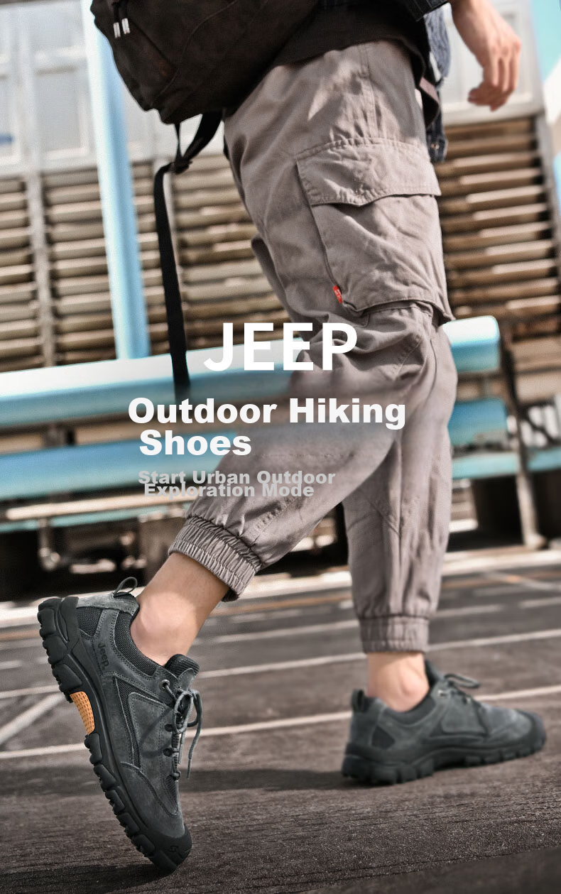 JEEP Hiking Shoes for Men, Outdoor Non-Slip Wear-Resistant Training Shoes, Sports Running Shoes, Men's Off-Road Mountaineering Boots 1260 2