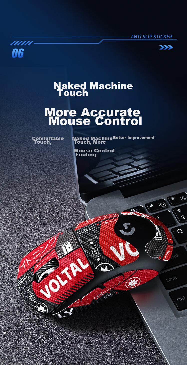 NVV Anti-Slip Sticker for Logitech GPW2/3 Mouse, Dog Poop King Second Generation/third Generation Sticker, Sweat-Absorbing And Scratch-Resistant Foot Pad, Gaming Mouse Pad, Frosted Anti-Sweat M-XG2 Red 8