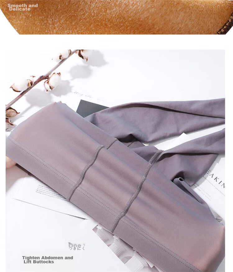 LangSha Leggings for Women, Outer Wear Pantyhose, Bare Skin Feel, Ultra-Thin Fleece, Flight Attendant Gray, Fake Translucent One-Piece Pants, Spring And Summer Stockings 8