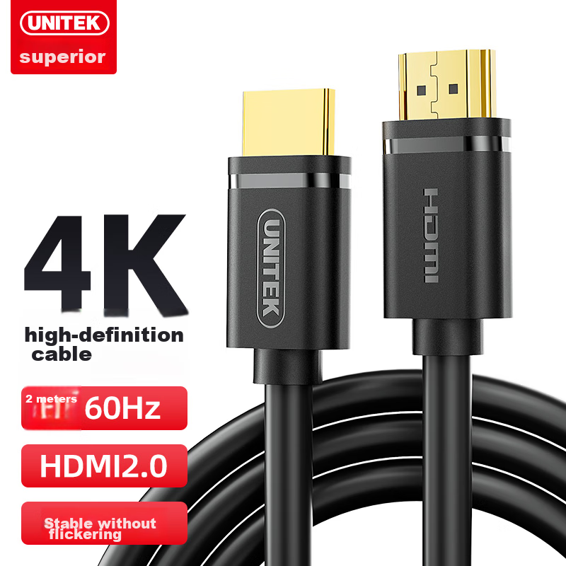 Кабель UNITEK HDMI 2.0, 4K, 3D, 2 метра, Y-C138U