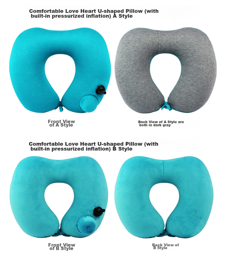 WELLHOUSE Summer Travel Neck Pillow Set of 4 with Eye Mask, Storage Bag, U-Shaped Pillow, Portable Nap Aid, Gray 11