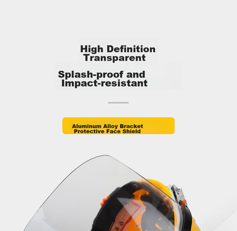 Geermu Safety Helmet with Face Shield for Construction Sites, GM793 Yellow, Worker Construction ABS Hard Hat, Breathable, Factory Direct Customizatio 6