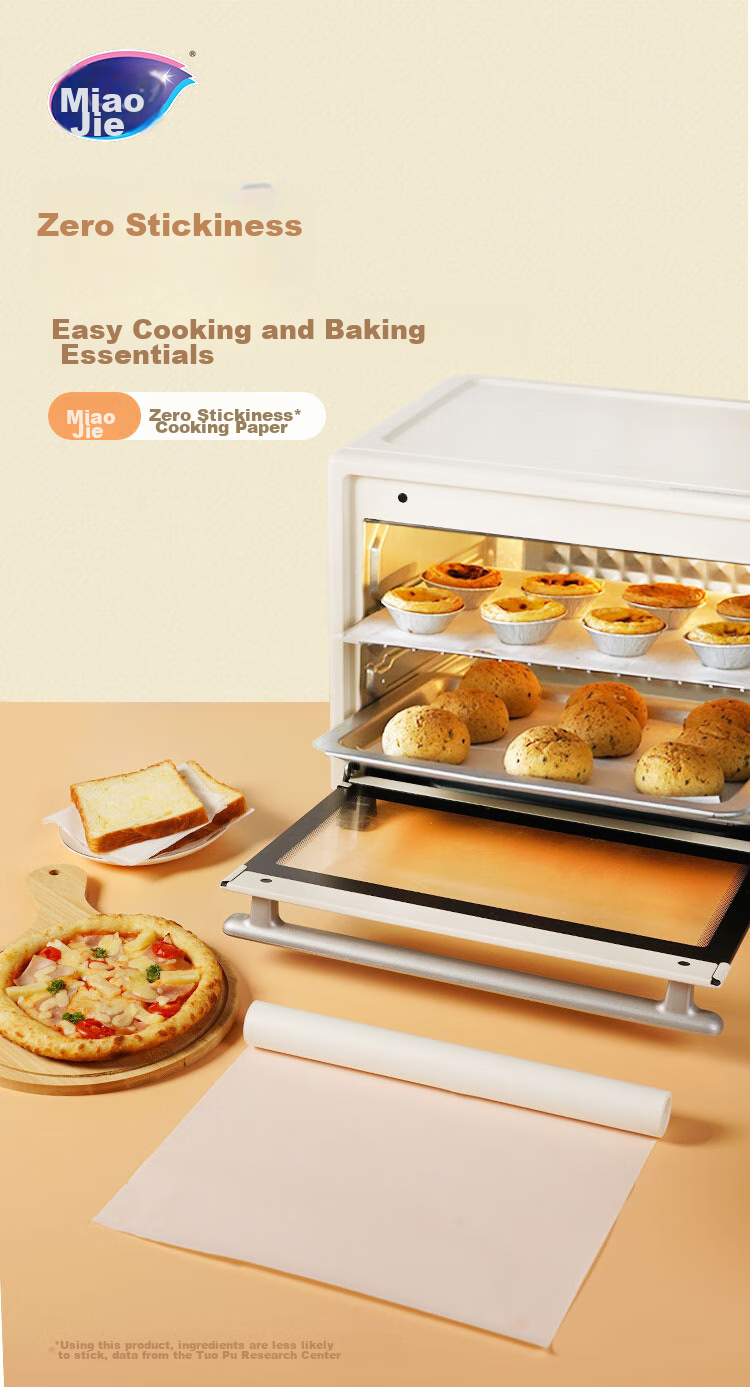 MIAOJIE Cooking Paper, Baking And Barbecue Oven Oil-Absorbing Paper, Silicone Paper for Microwave Oven And Air Fryer, Suitable for 30cm*5m 1