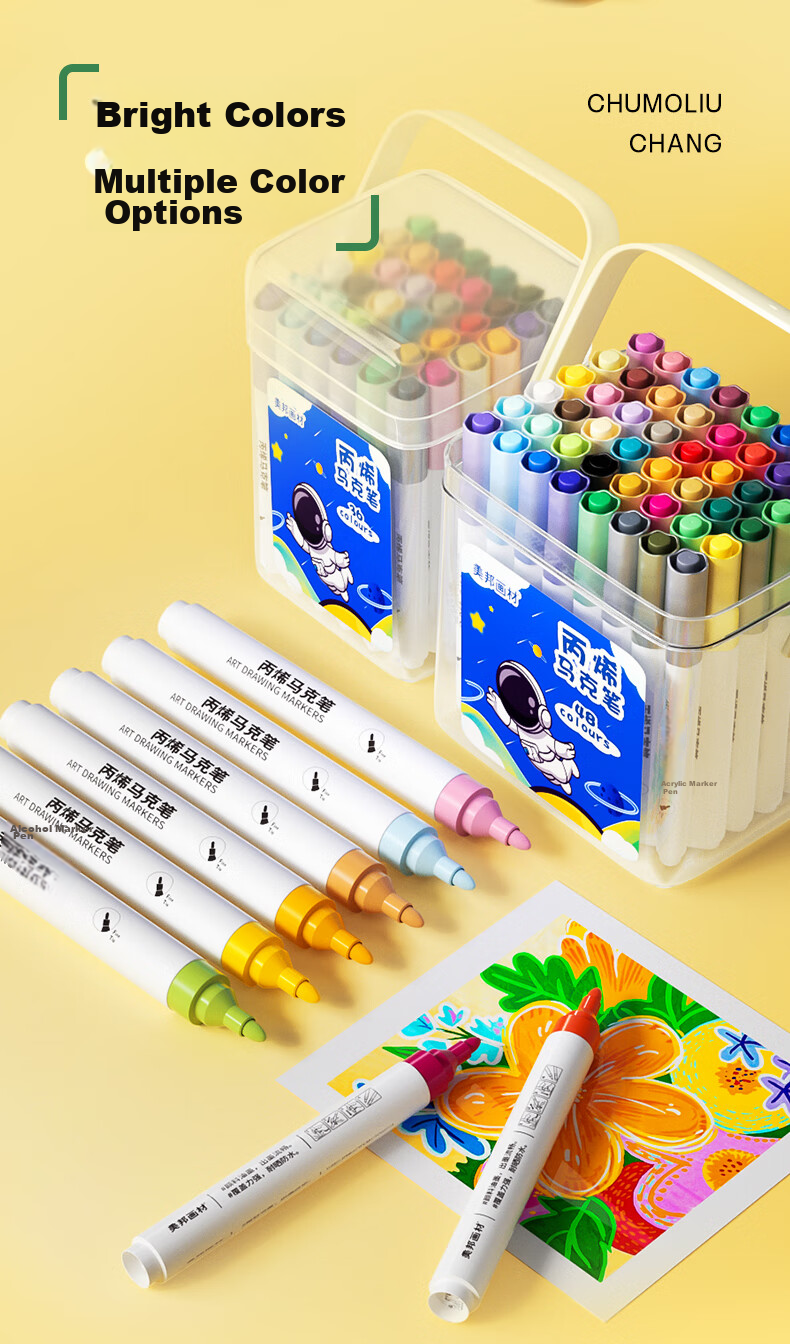 BGI-WAPM Acrylic Markers Waterproof Drawing Shoes Hand-Drawn DIY Graffiti Pen Set Paint Brushes for Clothes T-Shirt Stone Wood Glass Coloring Paint Water-Based Watercolor Pens Silver 3-Piece Set Art Educatio 9