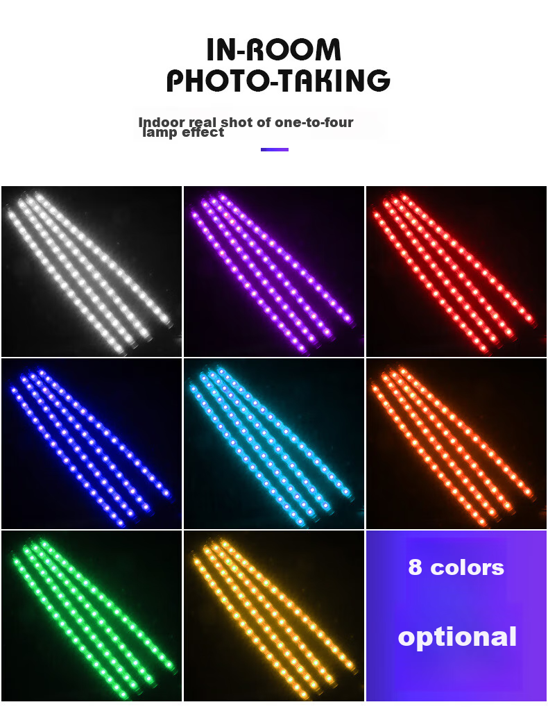 Dijialun Car Ambient Light, Interior Modification, No Wiring Required, Wireless Remote Control, Universal USB Car Atmosphere Light, Footwell Interior Decoration Light, LED Breathing Light, Creative Product, Music Rhythm Light 9