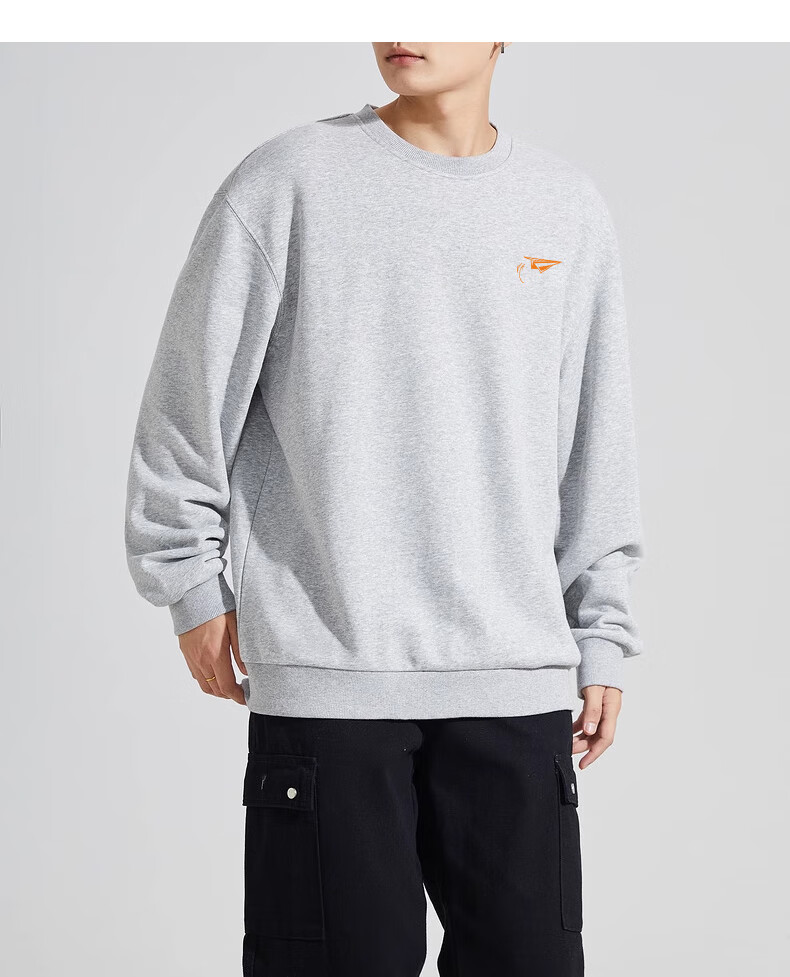Huili Men's Sweatshirt, 320g Heavy Cotton, Autumn Long-Sleeve T-Shirt, Inner Layer Round Neck Undershirt, Men's Top Outerwear, Black, Size L 14