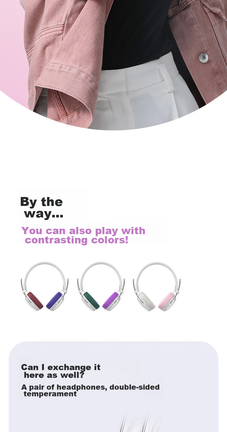 ACEFAST Speed Boost [Subsidy] Seven-Day Headphones, Bluetooth Gaming ANC Noise Reduction, Colorful Stylish Small Head with Replaceable Ear Cups, Ideal Gift Choice 16
