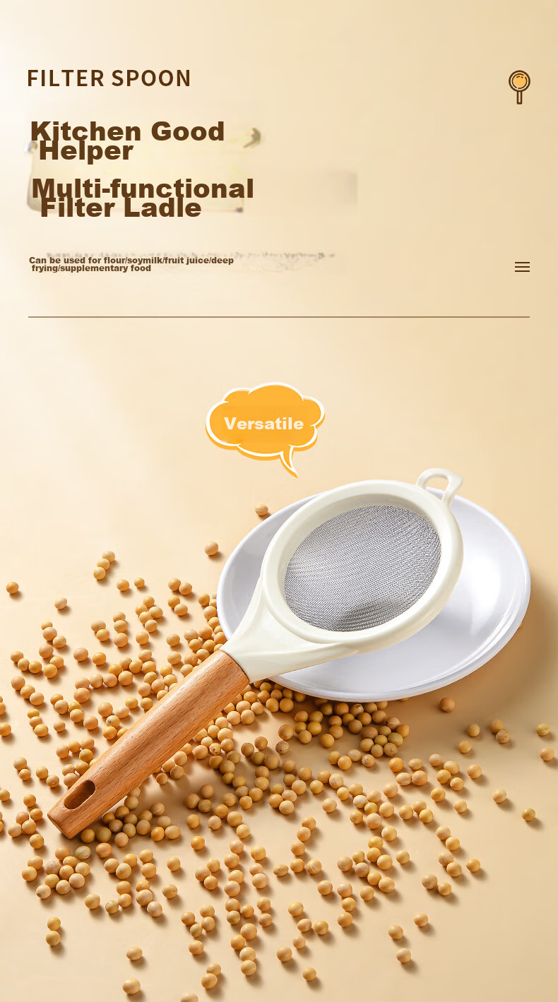 COOKSS Baby Food Preparation Tools, Strainer Mesh, Soy Milk Filter, Egg Tart Liquid Stainless Steel Filter, for Home Baking 9