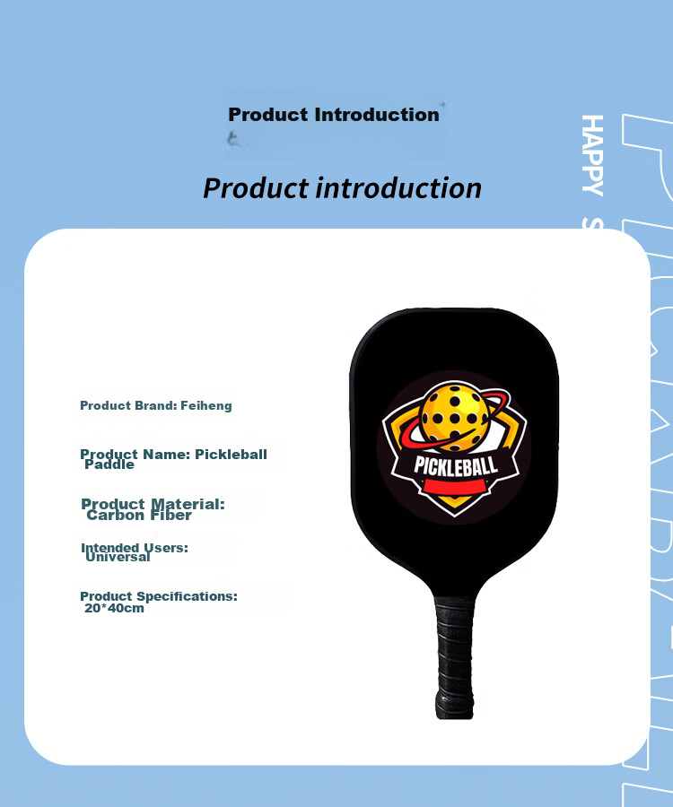 FEIHENG Pickleball Paddle Set, Carbon Fiber Ultra-Light, Two-Piece Set, Black And Yellow Color 8