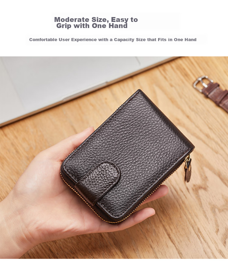 BOSTANTEN Top-Grain Leather Card Holder with Multiple Slots, Accordion Wallet for Men, Coin Purse, Birthday Gift for Husband, Boyfriend, Or Father 3