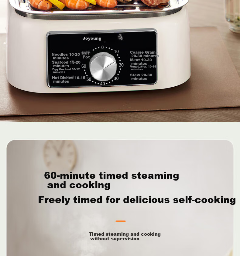 Joyoung Household 10L Double-Layer Multifunctional Electric Steamer Pot, Breakfast Pot, Electric Cooking Pot, Steamed Bun Pot DZ100HG-GZ605 14