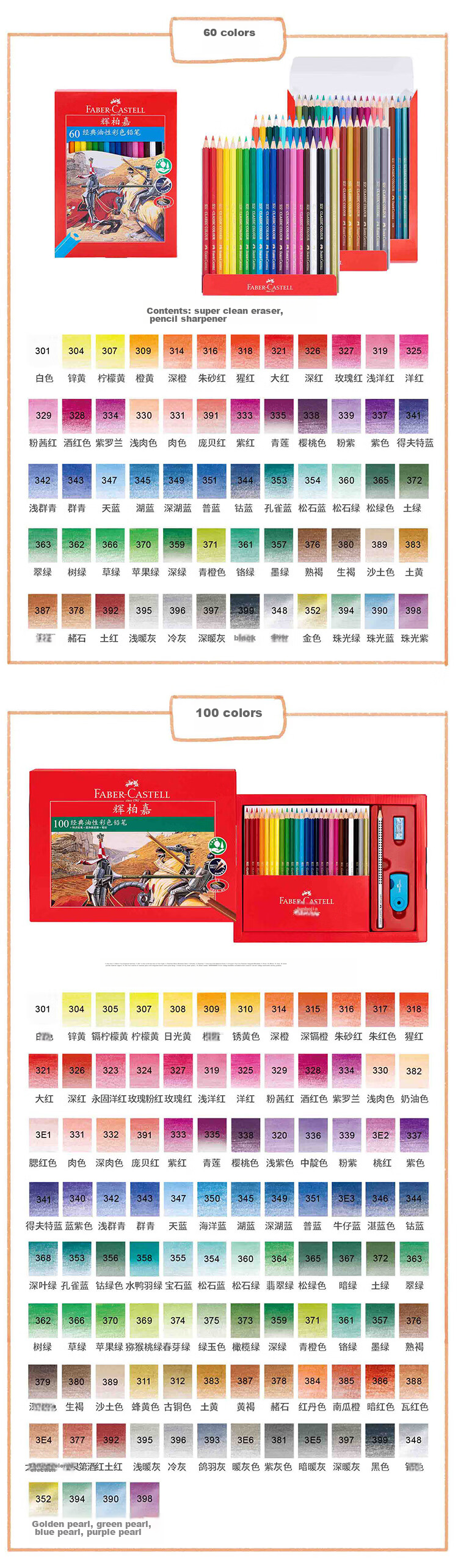Faber-Castell [Student Stationery] Knight Classic Oil-Based Colored Pencils, 60 Colors in Paper Box, Sketching Markers, Drawing Pens 5