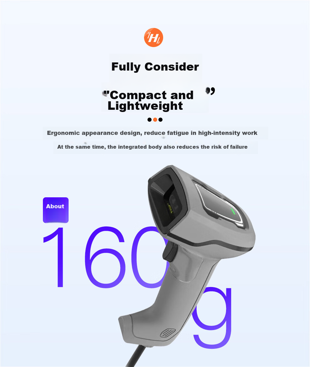 Haikangwei Shidaoqiren Barcode Scanner for One-Dimensional And Two-Dimensional Codes, Express Delivery, Supermarket Cashier, Logistics Warehouse, Pharmaceutical Traceability Barcode, High-Density Scanner MV-IDH3000 Series 7