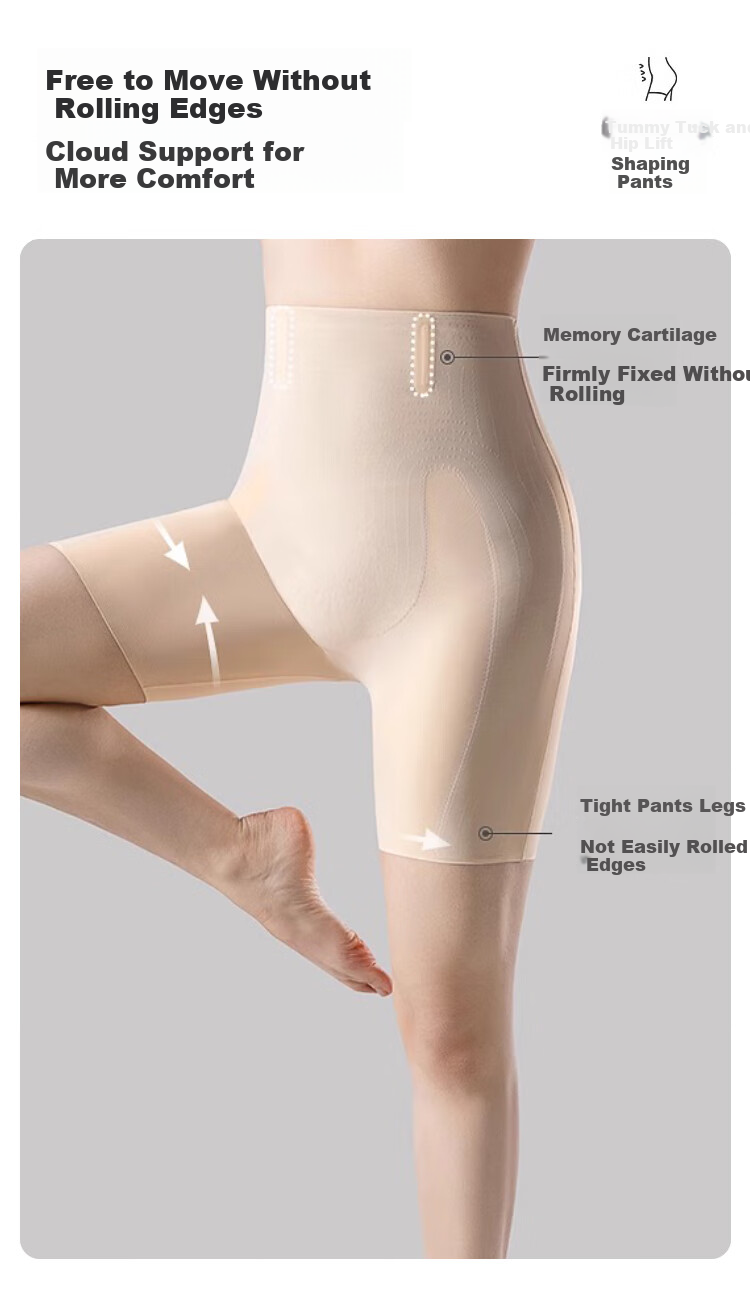 FitonTon High-Waisted Strong Tummy Control Shaping Panties for Postpartum Women, Invisible Butt-Lifting Slimming Hip-Cinching Safety Shorts for Wome 15