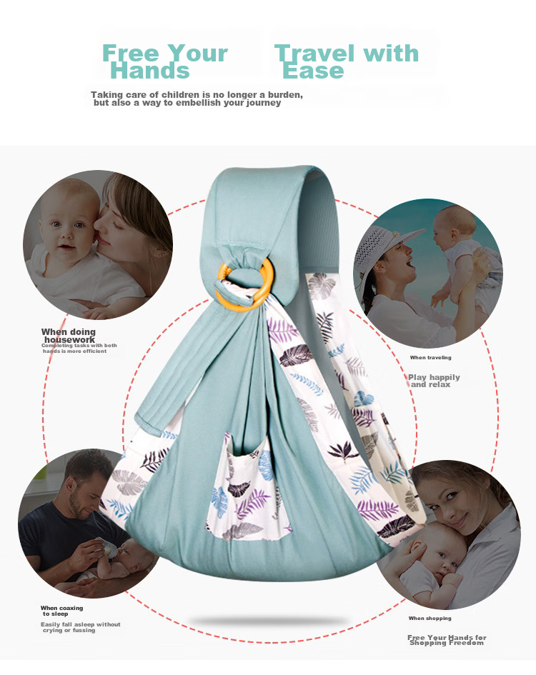 Aibaoshi Baby Carrier Mesh Breathable Multifunctional Nursing Cloth Horizontal Front-Facing Baby Carrier M629 with Drool Bib 8