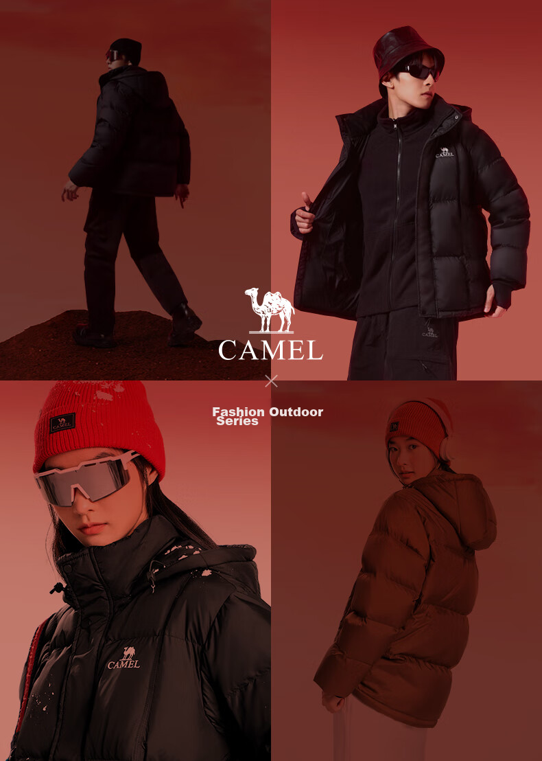 CAMEL Huoyanshan 656 down Jacket for Men, Winter Hooded Thick Warm Couple's Puffer Windproof Coat M34CA6B656 6