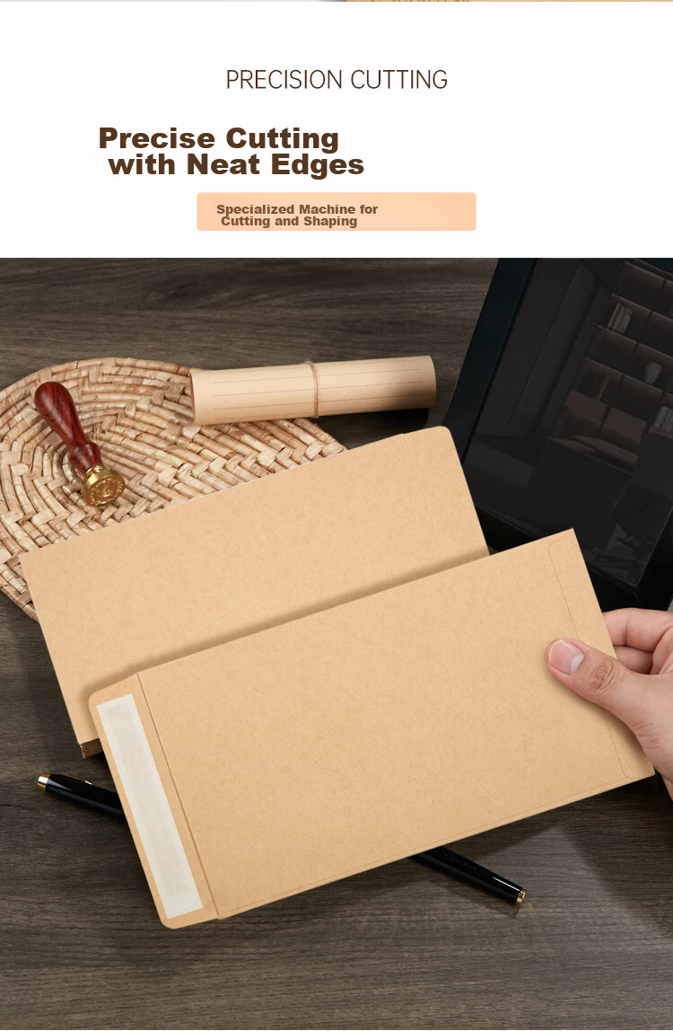 Kingdee 20 Pieces/pack Blank Kraft Paper Self-Adhesive Envelopes No. 3, Thickened with Double-Sided Tape, Vintage Chinese Style Paper Bags, Self-Sealing Sample Packaging Bags 6