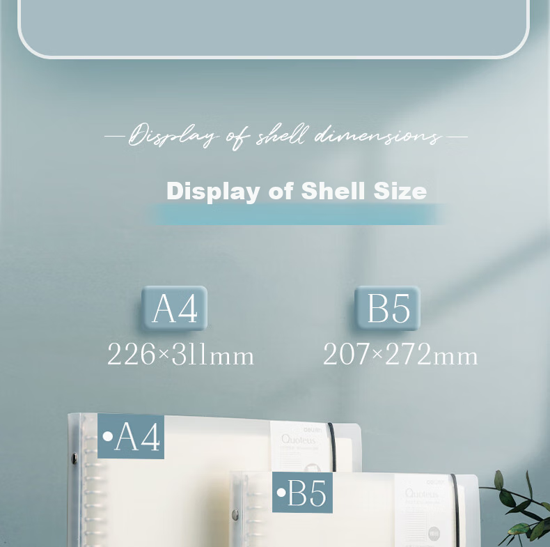 Deli B5/60 Sheets Loose-Leaf Notebook, 26 Holes, Replaceable Pages, for Notes, Exams, Study, Error Correction, Stationery - Transparent Ruled Lines 4