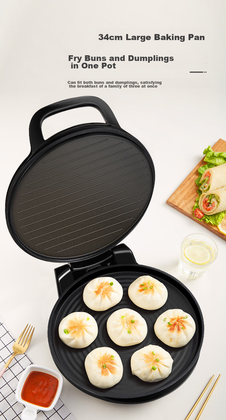 Midea Electric Griddle, 34-Inch Large Size, 1500W Fast Heating, Non-Stick Coating, Baking Tray, Breakfast Maker, Multi-Functional Grill And Roaster, MC-JHN34Q (JKC3423) [ZMD Peace of Mind Series] 3