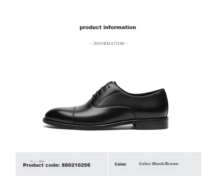 Goldlion Men's Formal Leather Shoes, Gentleman's Party Comfortable Oxford Shoes, 58021029540A, Brown, Size 39 21