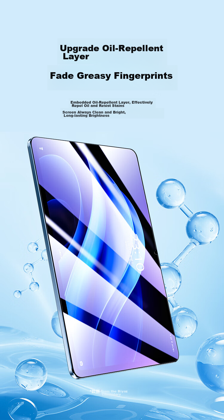BIAZE Tempered Glass Screen Protector for Vivo Pad 3/2/iQOO Pad 2 (2024/23 Models), 12.1-Inch Tablet, Wear-Resistant, Scratch-Proof, Full Coverage, PM199-Blue Light 5