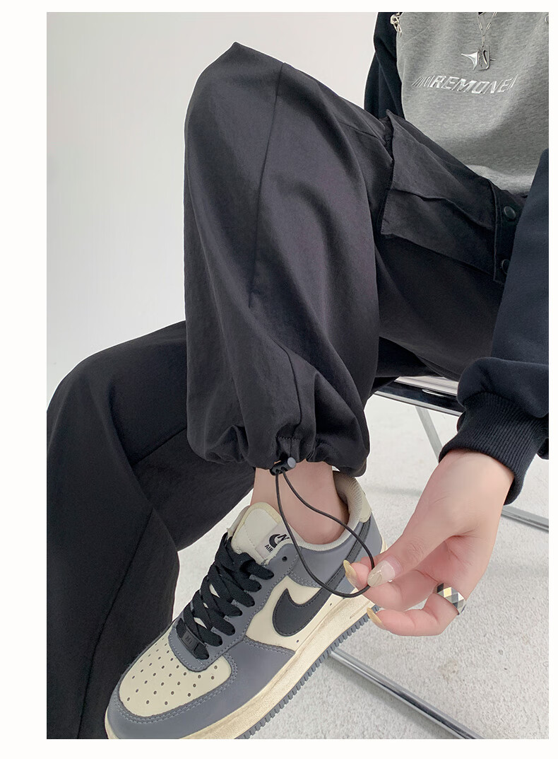 FitonTon Women's Cargo Pants, 2025 Autumn And Winter New Style, American Retro High-Waist Straight-Leg Sweatpants, Loose-Fitting Slimming Casual Trousers for Wome 14