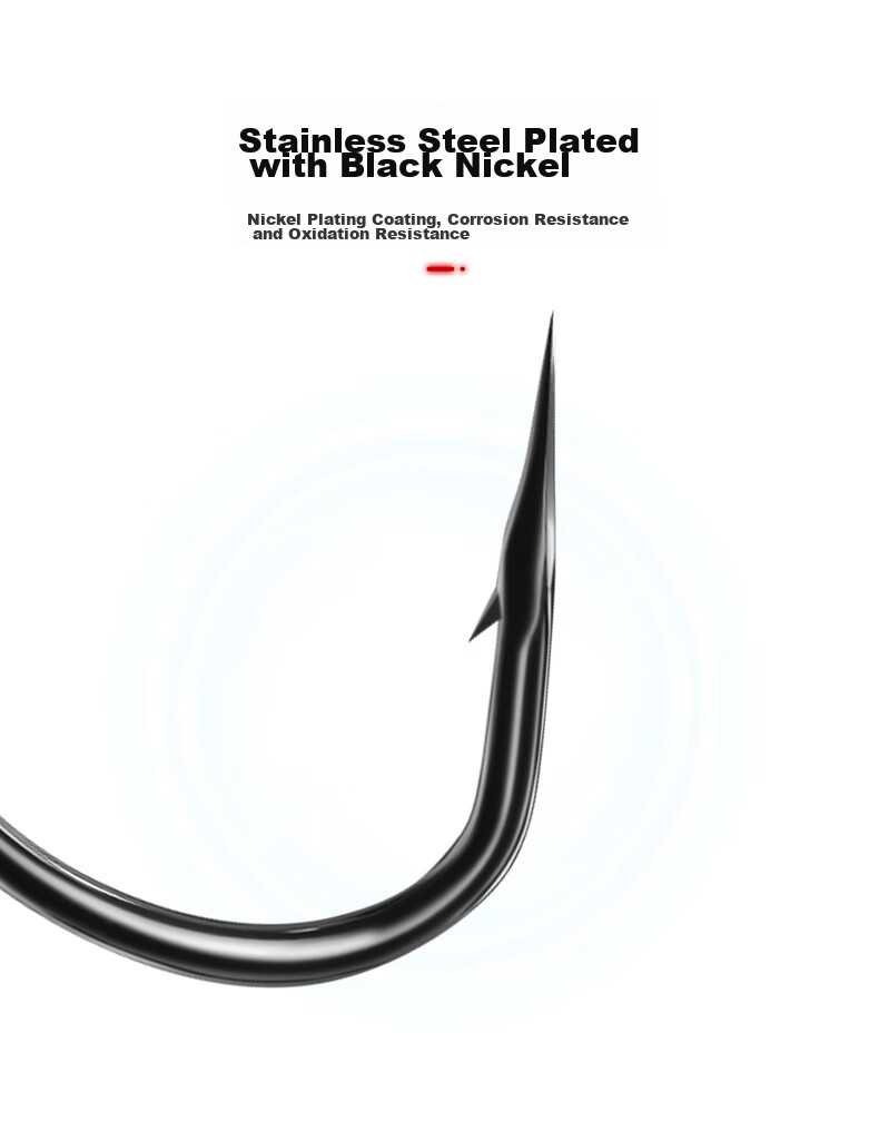 Guowangluya, Curved Handle Hook with Thin Line And Wide Abdomen, Lightweight Freshwater Bass Soft Bait Hook, Lead-Free Texas Fishing Rig, Size 6# 6