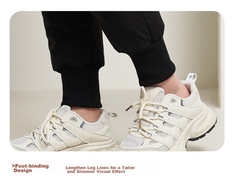LangSha Black Gold down Pants for Women, Outdoor Wear, Winter Fleece-Lined White Duck Down Pants, Women's Tapered Leg Windproof Cotton Pants, Thickened Warm Trousers 20
