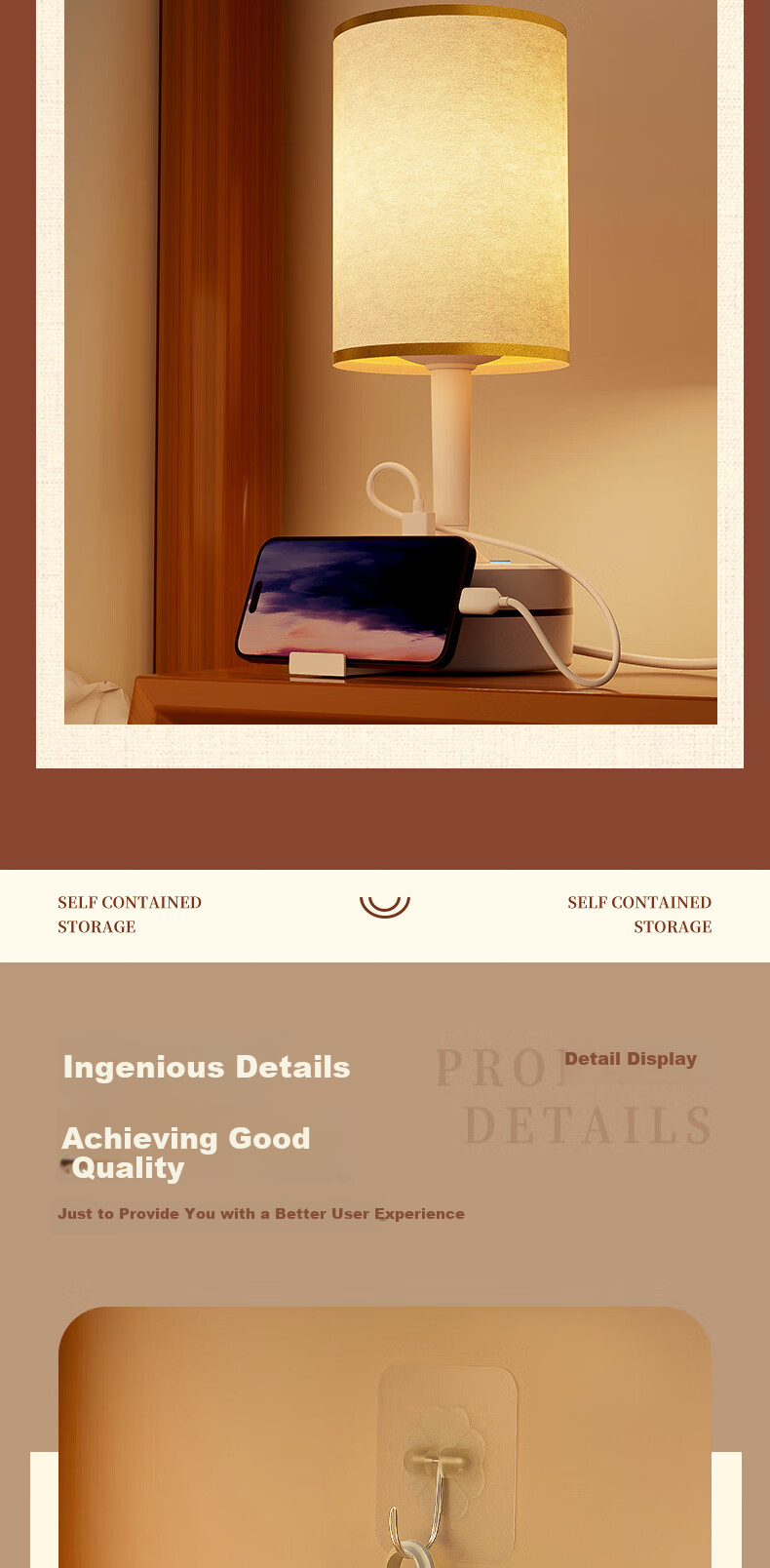 Jingqian Bedside Lamp, Bedroom Mood Light, Dorm Reading Lamp, Student And Children's Study Eye Protection Lamp with Socket Table Lamp 11