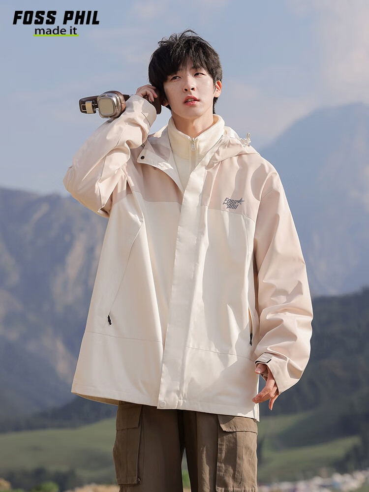 Foss Phil Workwear Jacket for Men And Women, Autumn And Winter Outdoor Windbreaker, Casual Loose Mountaineering Coat FPJK3 Black 3XL 5