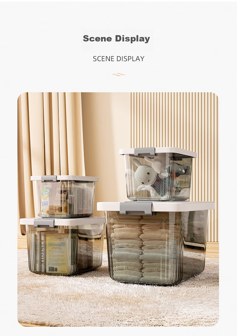 Jiadu Transparent Storage Box for Home And Car Use, Large Plastic Container for Clothes And Toys, Organizer Basket 12