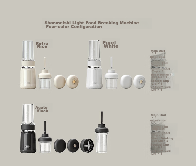 Thimax 15-Second Light Meal Kilowatt Blender, Home Small Multifunctional Food Processor, Fully Automatic High-Power Juicer [0.7L+0.3L Dual Cups] 3455 Meters 24
