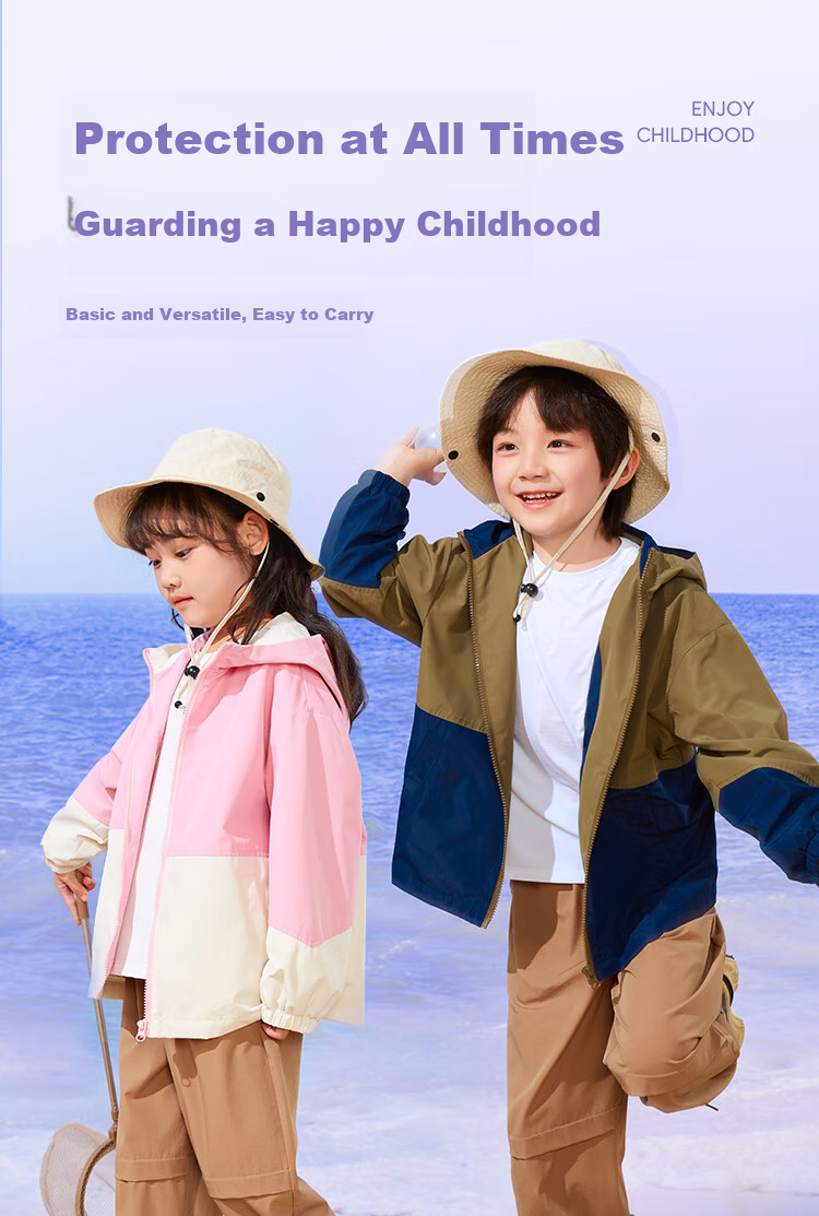 Jeanswest Children's Jacket Spring And Autumn Style 2026, Boys' Patchwork Jacket, Spring Outerwear for Older Children, Hooded Cardigan, Girls' Windproof Clothing 4