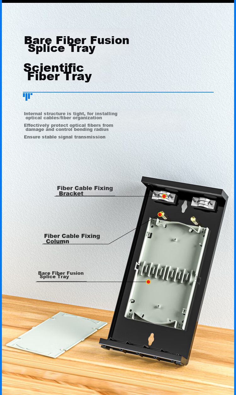 HAILE 4-Port Fiber Optic Terminal Box Empty Box, Pigtail Box, Fiber Optic Fusion Splice Box, Fiber Optic Patch Panel, Universal Flange Style for SC/FC/LC, P1-4 7