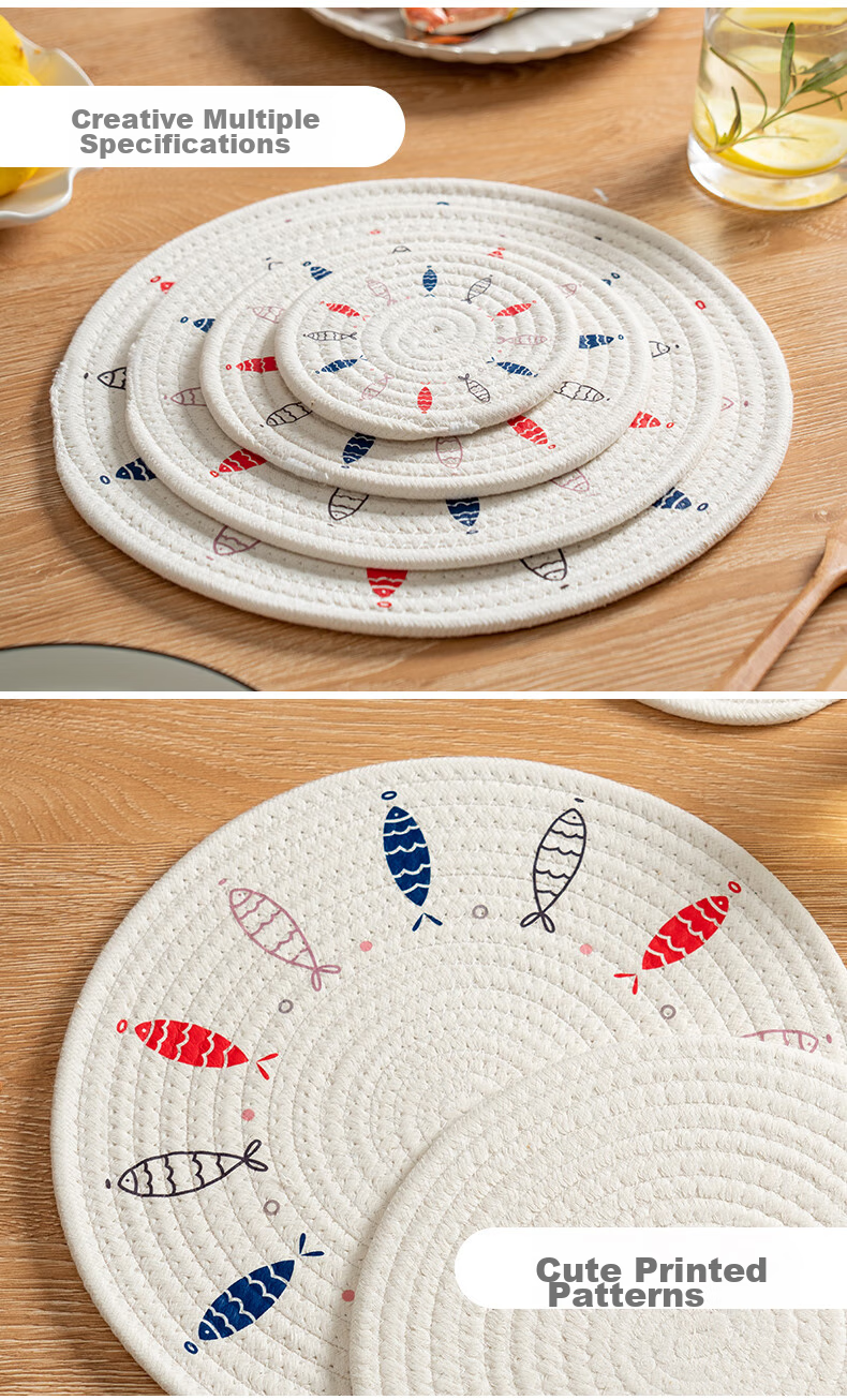 Onlycook Heat-Resistant Placemat, Dish Coaster, Cup Mat, Japanese Minimalist Anti-Scalding Pad, Household Western Dining Mat Bowl Coaster, 18cm 10