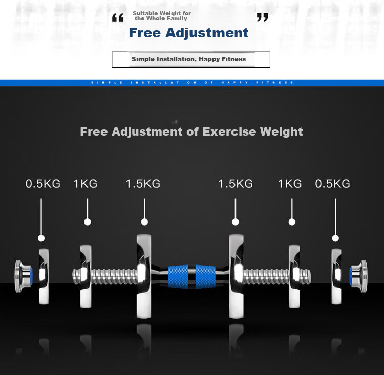 Chengyue Dumbbell And Barbell Set, 15kg Electroplated, Adjustable And Detachable Fitness Equipment for Men And Women, CY-166 Model 15