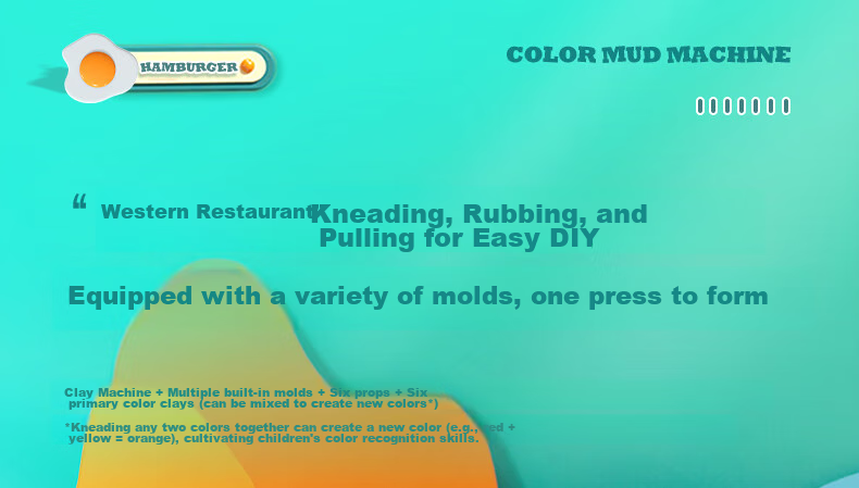 Deli Clay Machine, Burger Maker, Non-Clay Playdough for Children, Boys And Girls, Colorful Clay, Non-Toxic Toy for Kids, Birthday Gift 15
