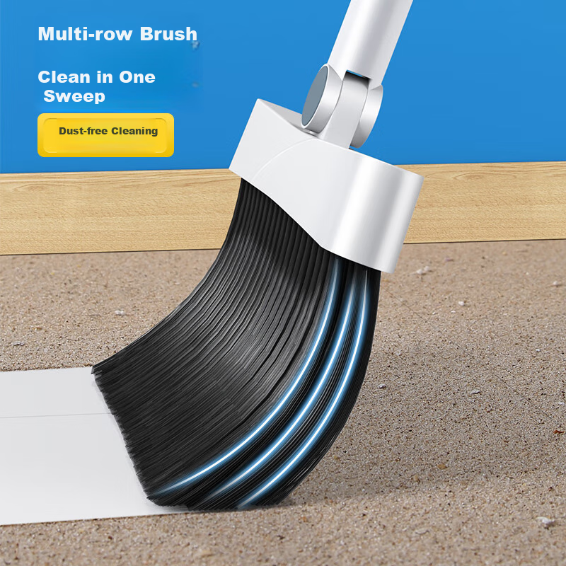 Wuyuehua Folding Broom And Dustpan Set, Upright Storage, Soft Bristle Broom, Household Sweeping Broom, Comb-Shaped, Large Size