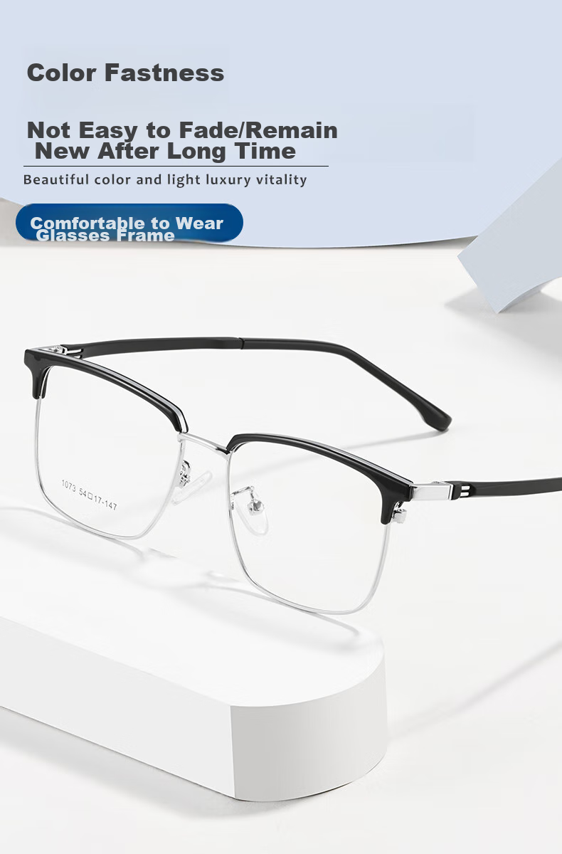 Jingbang Men's Prescription Glasses Blue Light Blocking Photochromic Fashion Transparent Browline Frame Eyewear S9615 9