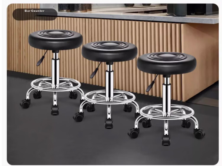 Zhuobo Bar Stool, Adjustable Height Chair, Swivel Chair for Home Use, Reception Chair for Front Desk, Cashier Stool for Bar, Beauty Salon Chair, BTY01 Black 13