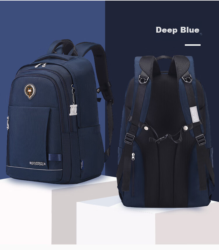 UNIVERSITY OF OXFORD Backpack for Male And Female Middle School Students, High School Students, Lightweight Travel Backpack X1074 Black 23