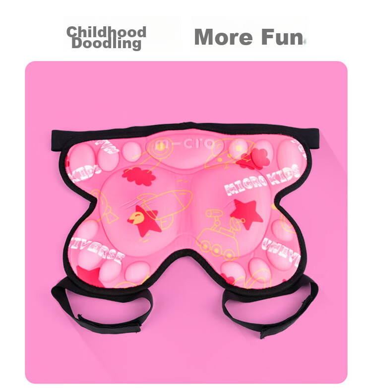 Micro Maiguo Children's Protective Padded Anti-Fall Pants for Roller Skating, Figure Skating, Skiing, And Ice Skating with Buttock Pads, Protective Bear Pattern, Pink, Size S 13