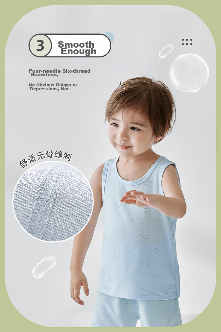 Labi Baby Children's Tank Tops, 2-Pack, Summer Undershirt, Breathable Top for Boys And Girls, Light Blue, Size 73 3
