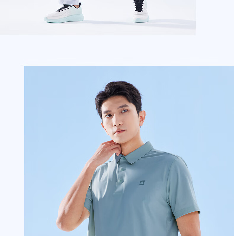 PEAK Polo Shirt for Men, Summer New Style, Sports Fitness Business Top, Breathable Casual T-Shirt, Loose Short Sleeve DF652241 56